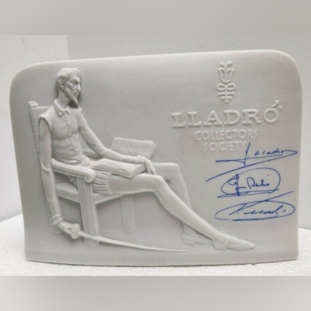 RARE..Lladro Signed BLUE Ink Bisque Plaque